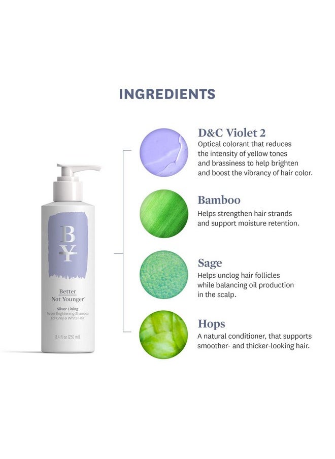 Better Not Younger Silver Lining Purple Brightening Volumizing Strengthening Shampoo And 6.8 Fl Oz Purple Butter Masque Set  - Image 4