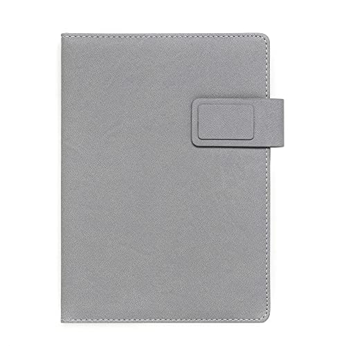 REGAL Premium PU Leather A-5 Office Notebook Diary Journal with Smart Magnetic Flap Closure, 192 pages 80 gsm (Silver Grey) - Image 1