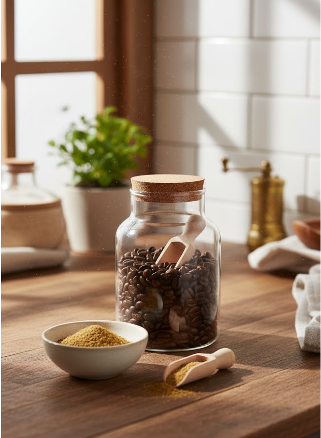 كذا هوم كاسا هوم طقم مغارف خشبية طبيعية 5 قطع مغارف صغيرة لبرطمانات التوابل والمطبخ مصر - Image 1