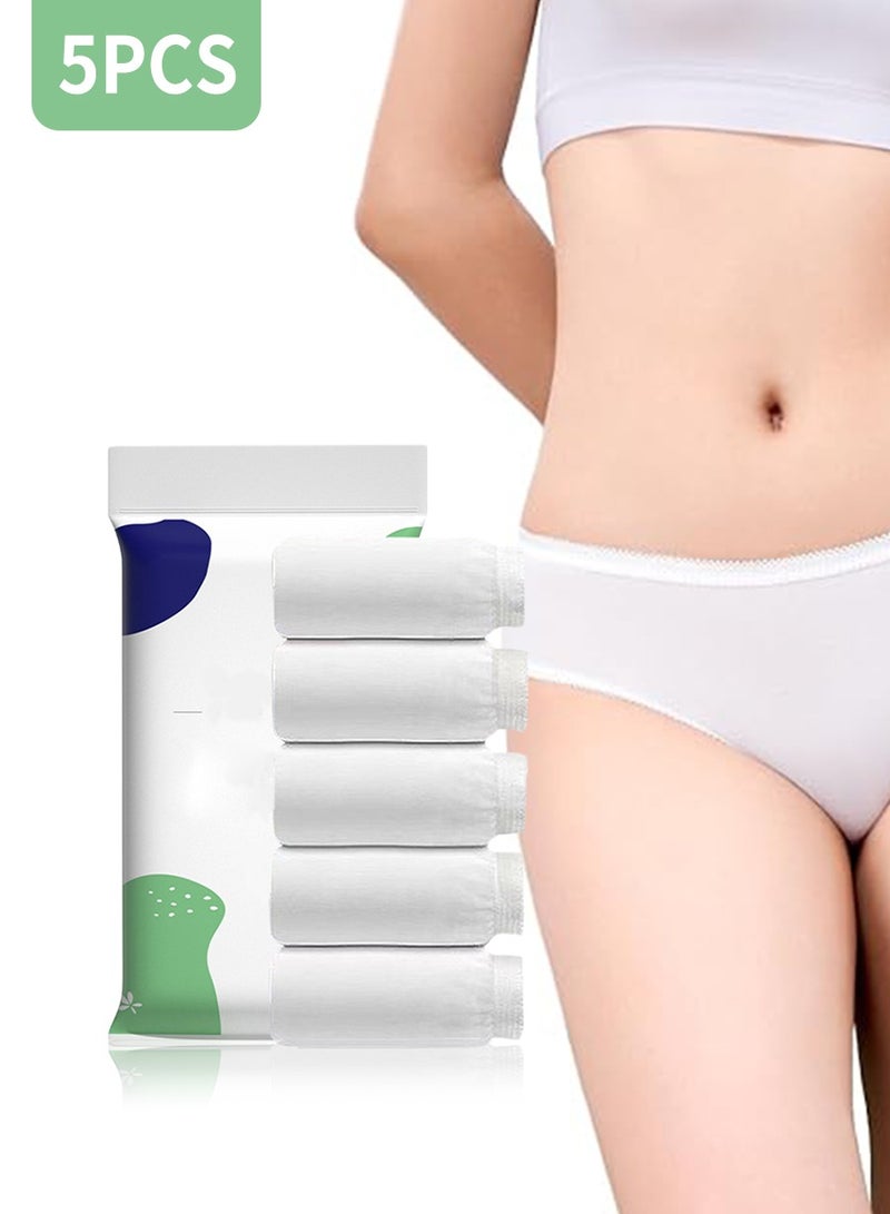 5PCS Women’s Disposable Wash-free Underwear Ladies Discreet Panties,Pregnant Women Disposable Briefs,100% Pure Cotton Disposable Underwear Briefs for Travel,Business Trip,Hotel and Spa - Image 1