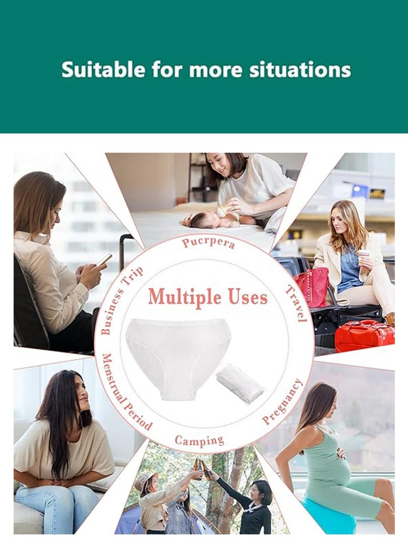 5PCS Women’s Disposable Wash-free Underwear Ladies Discreet Panties,Pregnant Women Disposable Briefs,100% Pure Cotton Disposable Underwear Briefs for Travel,Business Trip,Hotel and Spa - Image 5