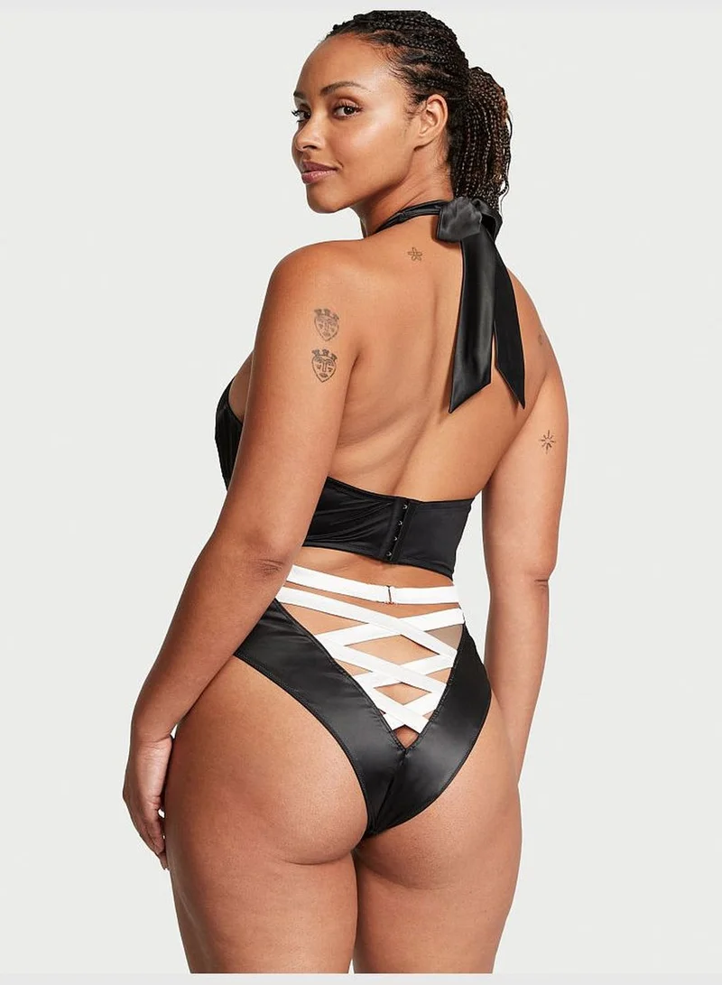 Victoria's Secret Bow-Topped High-Neck Teddy