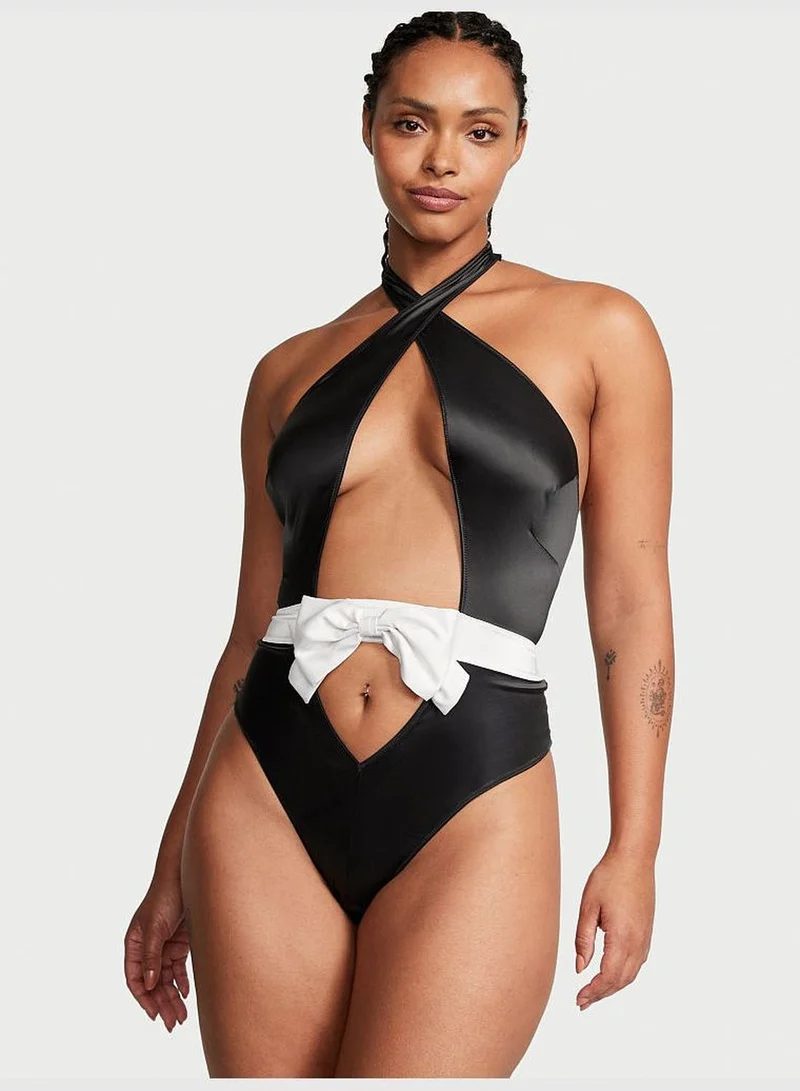 Victoria's Secret Bow-Topped High-Neck Teddy