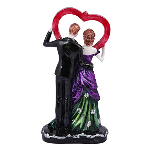 CraftVatika Romantic Love Couple with Heart Shape Statue Showpiece for Valentine Day, Standing Couple Sculpture Gift for Home Decor, Table Top, Couple, (5.8x3.2x11.3 Inches) - Image 5