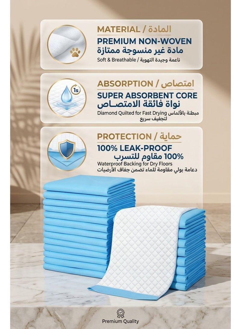 40 Pieces Puppy Pads, Dog Pads & Pet Pee Pads, Non-Woven Material, Quick Absorption & Leak-Proof, Anti-Odor & Anti-Slip Bottom, for Puppy & Kitten Training, Indoor Cage, Home & Pet Store, Suitable for Pet Owners, Breeders & Apartment Dwellers, (60CM×60CM) - Image 3