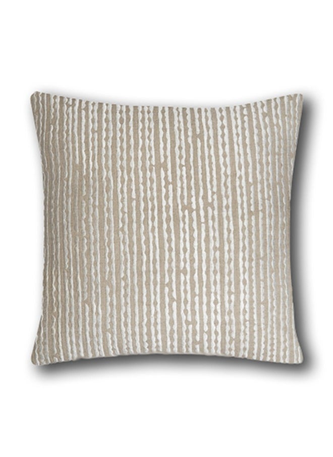 Dash And Twine - Stylish Ivory Stripes Embroidered Decorative Cushion with Simply Graceful Collection - Image 1