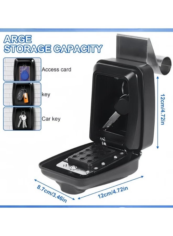 Car Window Key Safe Updated Key Lock Box Outdoor Key Safe Wall Mounted Police Approved with Resettable 12 Digit Code and Weatherproof Cover Key Lock for Car Rental Home Office - Image 4