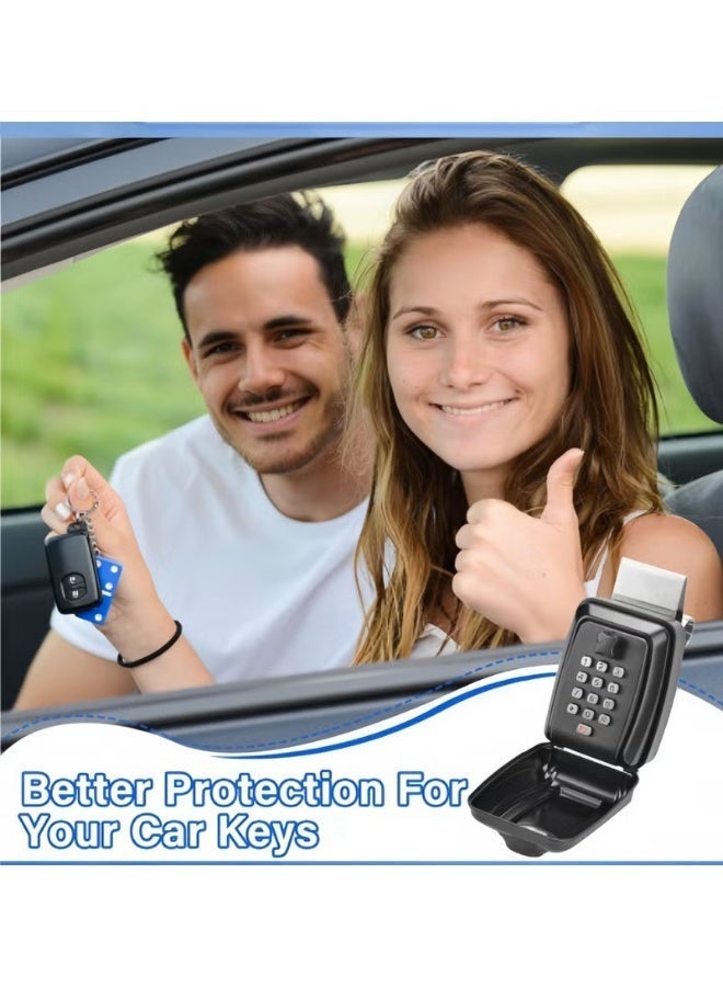 Car Window Key Safe Updated Key Lock Box Outdoor Key Safe Wall Mounted Police Approved with Resettable 12 Digit Code and Weatherproof Cover Key Lock for Car Rental Home Office - Image 3