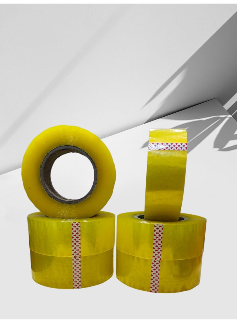 SHINY Packing Tape, 50mm x 228 Meters, Clear Yellow, Pack of 3 - Image 1