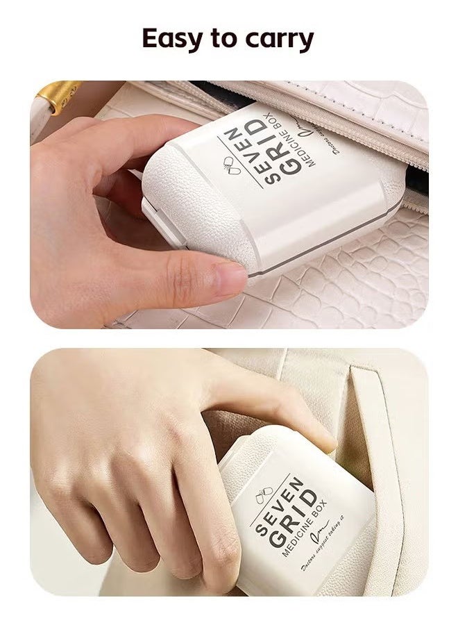 منظم حبوب منع الحمل الصغيرة ، تخزين حبوب منع الحمل المحمولة ، حاوية حبوب منع الحمل لجيب 7 المقصورات ، حامل الطب السفر المدمج اليومي - Image 5