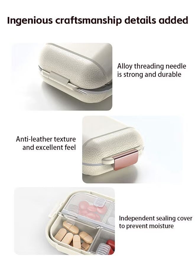 منظم حبوب منع الحمل الصغيرة ، تخزين حبوب منع الحمل المحمولة ، حاوية حبوب منع الحمل لجيب 7 المقصورات ، حامل الطب السفر المدمج اليومي - Image 4