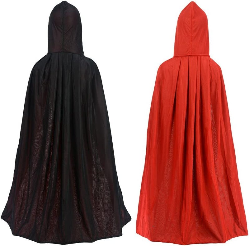 Gardeningwill Double Face 47" Red Black Hooded Halloween Easter Christmas Cloak Goth Vampire Priate Costume Cape - Image 5