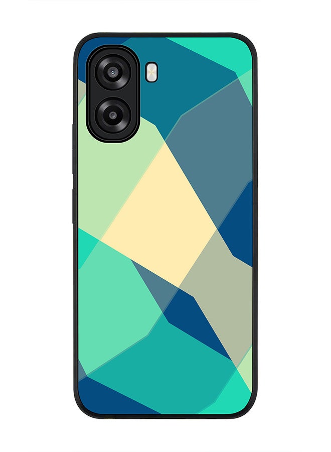 Stylizedd For Oppo A6t 5G / A6t 4G Case,Slim fit Camera Protection, Shockproof Thin Phone cover  - Checkered Aqua - Image 1