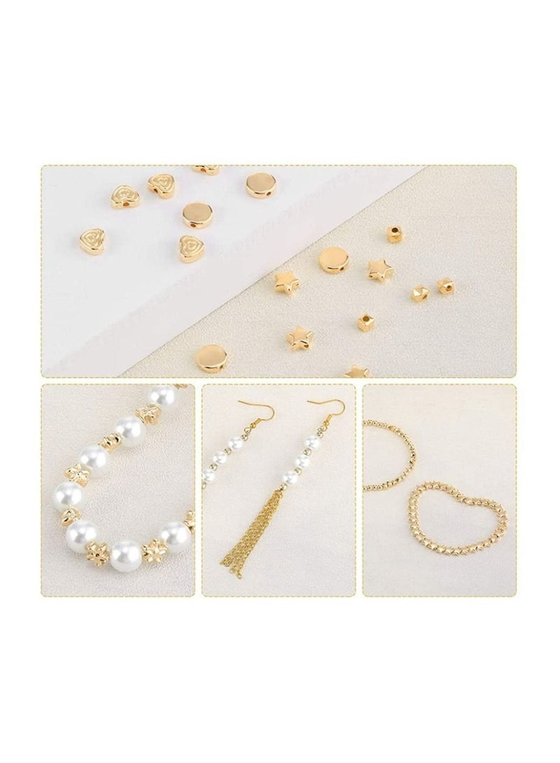 سيوسي 1200 قطعة من الذهب فضفاض الخرز الفاصل مجموعة نجمة كروية فسيفساء الفواصل زهرة القلب شقة القرص الخرز أساور أقراط قلادة مجوهرات - Image 4