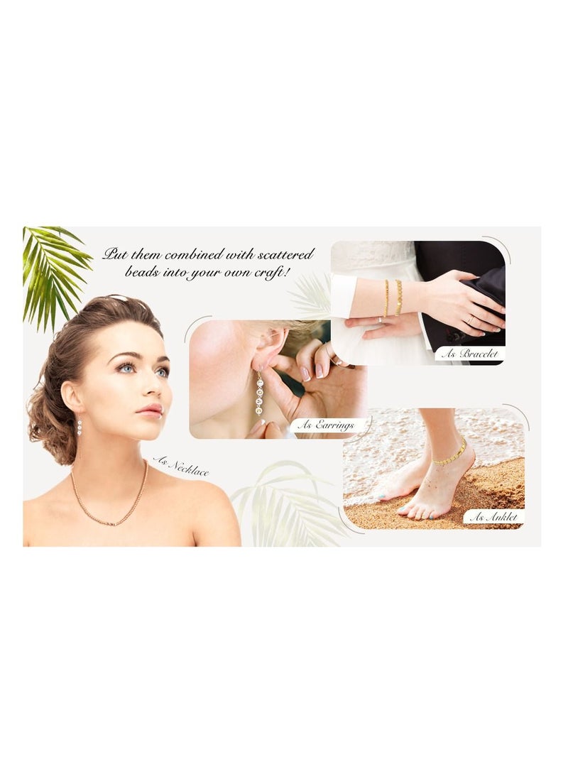 سيوسي 1200 قطعة من الذهب فضفاض الخرز الفاصل مجموعة نجمة كروية فسيفساء الفواصل زهرة القلب شقة القرص الخرز أساور أقراط قلادة مجوهرات - Image 5