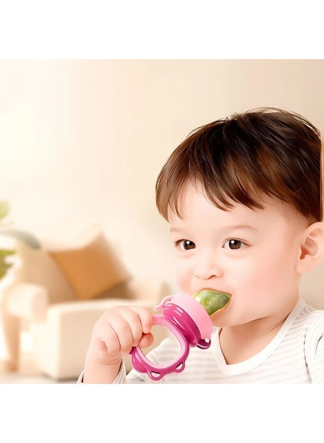 CESETH 17-Piece Baby Silicone Feeding Set - Food-Grade Silicone Without Bpa, Including A Sucking Cup, Adjustable Soft Silicone Bib, Fruit Feeder, And Wooden Fork And Short Silicone Dinner Spoon Suitable For Baby's Independent Eating - Pink - Image 2