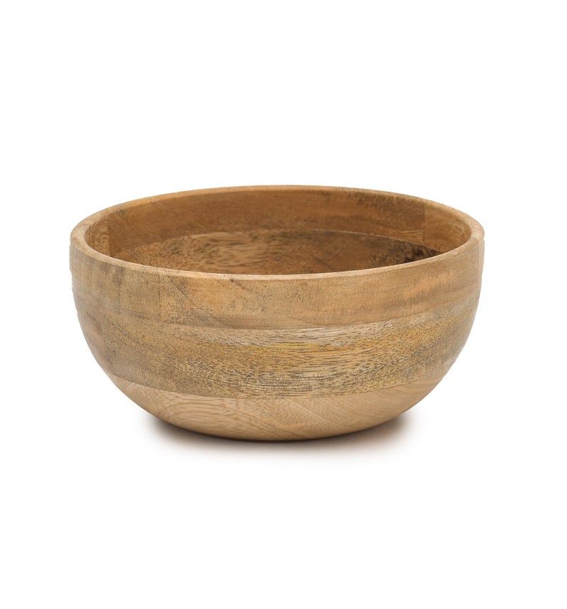 OGGN Natural Mango Wood Mixing & Serving Bowl, Handmade Wooden Salad Bowls, Antique Soup Serve Ware, Elegant Multipurpose Bowl for Salads, Soups, Snacks - Medium (6 Inch) - Image 4