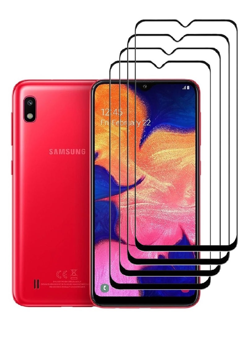 AINA 4 Pieces Tempered Glass Screen Protector 5D Designed For Samsung Galaxy A10 Full Glue Edge to Edge Full Screen Coverage And Bubble Free - Image 1