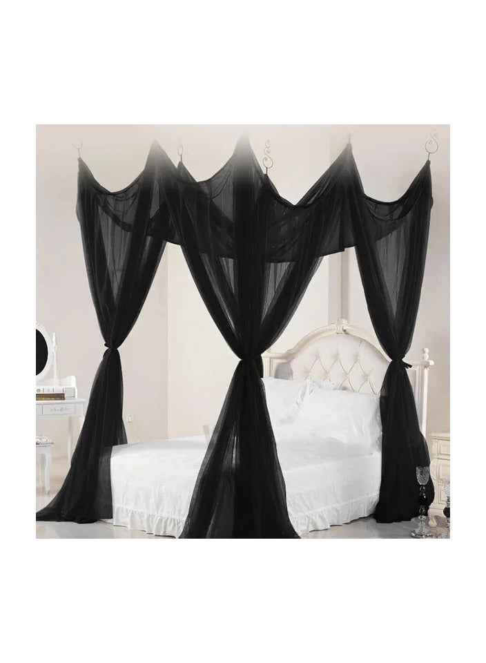 1-Piece Four Door King Size Bed Prevent Insect Mosquito Net,Outdoor Square Grace White Mosquito Net,4 Corners Post Bed Curtain Mosquito Net - Image 1