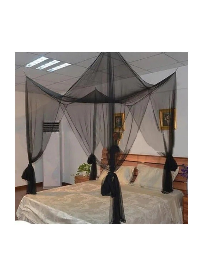 1-Piece Four Door King Size Bed Prevent Insect Mosquito Net,Outdoor Square Grace White Mosquito Net,4 Corners Post Bed Curtain Mosquito Net - Image 2