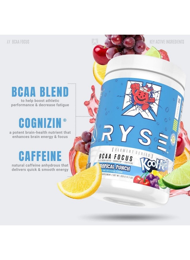 RYSE Up Supplements RYSE BCAA Focus Powder - Kool-Aid Tropical Punch - BCAA Supplement with Electrolytes, Natural Caffeine & Cognizin Supports for Hydration, Recovery, Energy, and Focus for Men & Women - 30 Servings - Image 3
