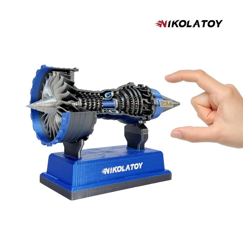 NIKOLATOY نموذج محرك توربوفان ترينت 900 المصغر المطبوعة بتقنية 3D للمهتمين بالطيران هدية تعليمية لعبة علمية 12 سم 4.8 بوصة - Image 4