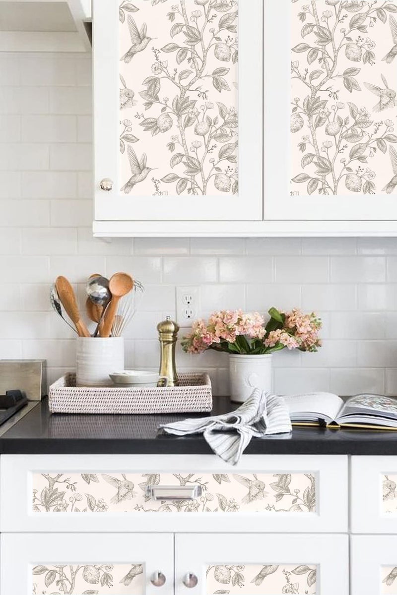 Blooming Wall Blue Bird Fresh Lemon Tree Peel and Stick Wallpaper Removable Self Adhesive Wall Mural Wall Décor - Image 3