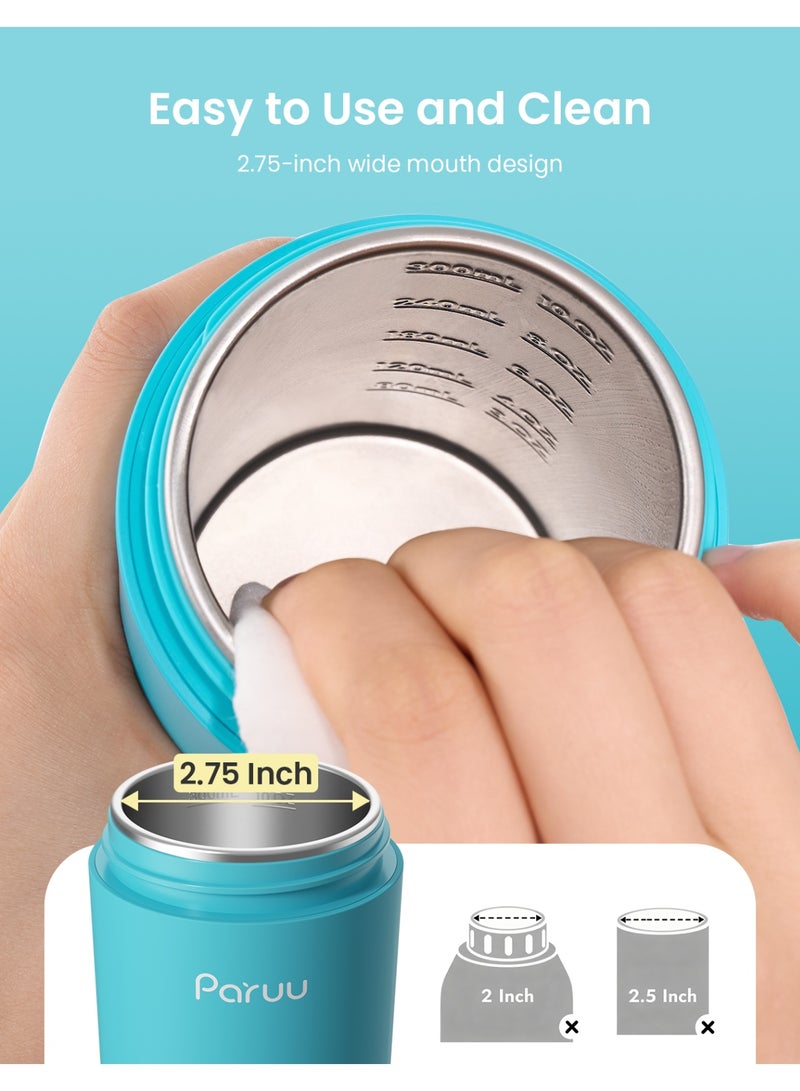 Paruu سخان زجاجة محمول للسفر، فم واسع سهل التنظيف، سخان حليب محمول مع تسخين سريع لتغذية الليل، 7 إعدادات حرارة، سعة كبيرة 12 أونصة - Image 4