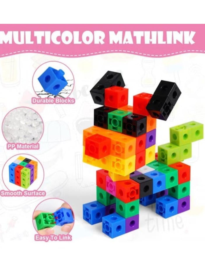 Generic Hot Out Math Cubes, 10 Colors, Detachable and Stackable, Early Learning Education, Counting for School and Home, Cube Size 2 cm, Plastic. - Image 3
