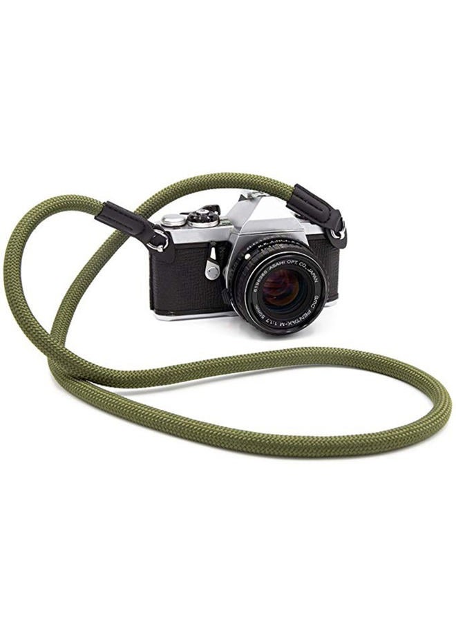 Eorefo Camera Strap Vintage 100cm Nylon Climbing Rope Camera Neck Shoulder Strap for Micro Single and DSLR Camera.(Army Green) - Image 2