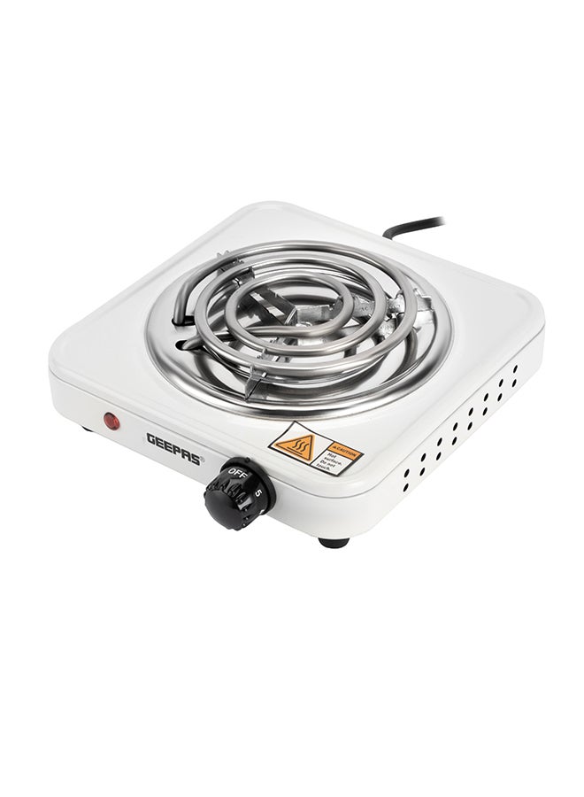 GEEPAS Electric Single Hot Plate with Temperature Control 1000 W GHP7577 White - Image 1