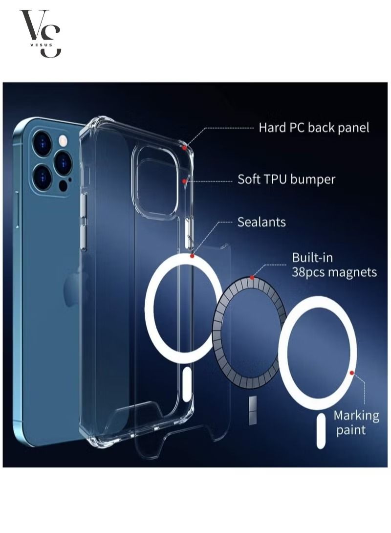 فيسوس جراب خلفي ماج سيف شفاف لهاتف ايفون 12