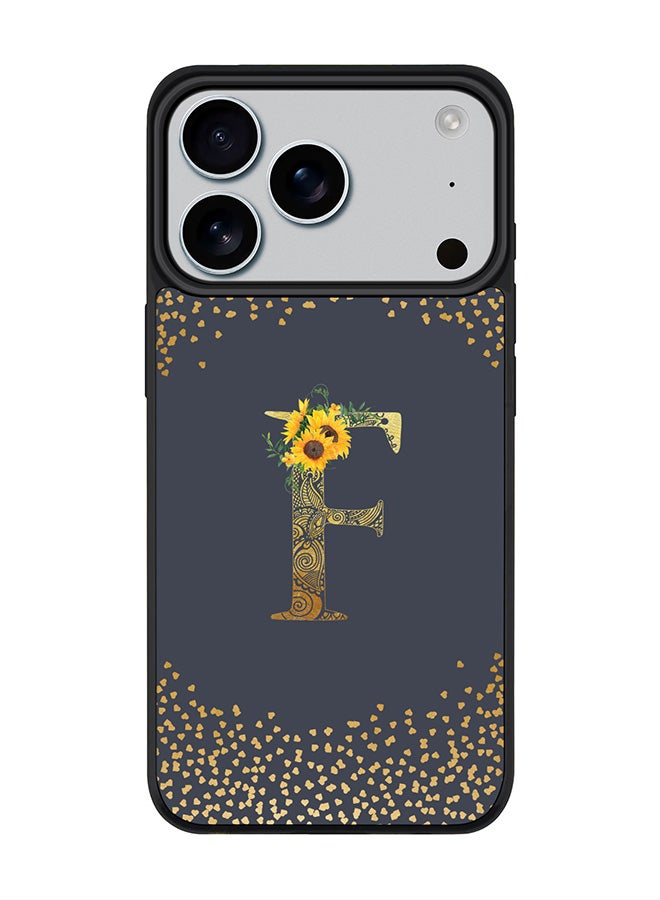 Stylizedd iPhone 17 Pro Case, [Compatible with MagSafe] Slim Magnetic cover Phone Case iPhone 17 Pro -Custom Floral Monogram - F  (Grey ) - Image 1