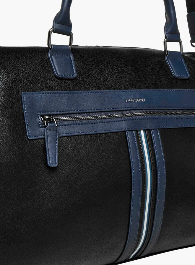 DUCHINI Solid Duffle Bag with Detachable Strap and Zip Closure