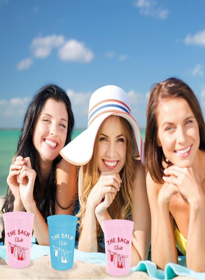 Whaline 36 Pcs Bachelorette Party Plastic Cups Pink Blue The Bach Club Bikini 16 Oz Disposable Drinking Cup for Summer Girls Weekend Bridal Shower Party Supplies - Image 5