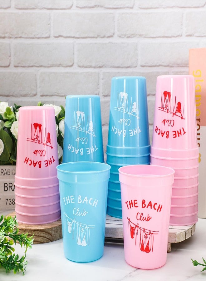 Whaline 36 Pcs Bachelorette Party Plastic Cups Pink Blue The Bach Club Bikini 16 Oz Disposable Drinking Cup for Summer Girls Weekend Bridal Shower Party Supplies - Image 4