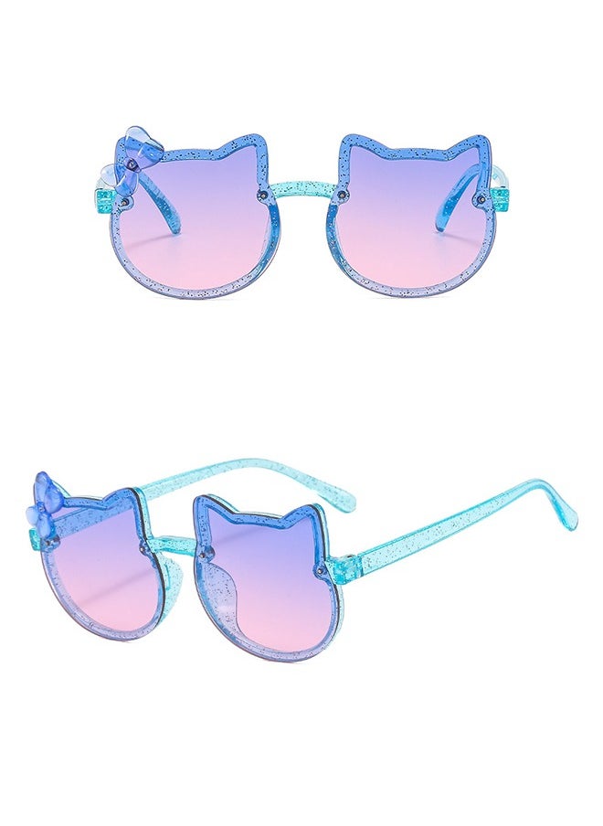 HS Kids Sunglasses 2 Pieces Lovely Cat Shaped Child Sunglasses Polarized Sunglasses Neon Sunglasses UV Protection for Kids Boys Girls of 3-10 Years Old Birthday Party Beach Pool Supplies  - Image 2