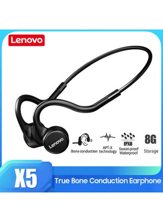 Lenovo X5 True Bone Conduction Earphone, Wireless, BT5.0,IPX8, Real Waterproof, Sweatproof,8GB Storage,Noise Cancellation,Neck Sport Headset, with Mic,Black - pzsku/Z7CF99AB050567C881D9AZ/45/_/1660530166/f4574e61-2e99-44e0-966c-8bd1800cdbde