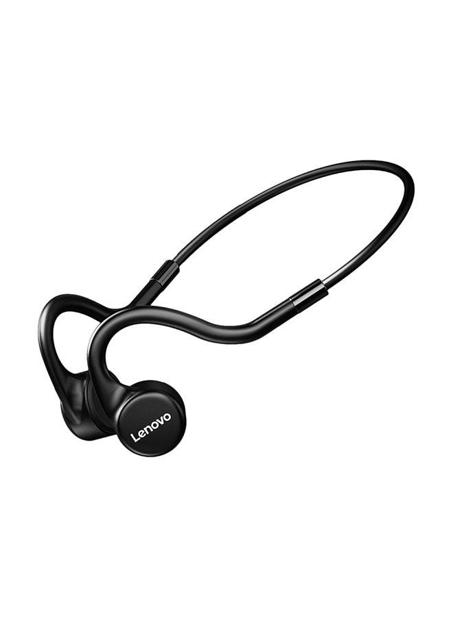 Lenovo X5 True Bone Conduction Earphone, Wireless, BT5.0,IPX8, Real Waterproof, Sweatproof,8GB Storage,Noise Cancellation,Neck Sport Headset, with Mic,Black