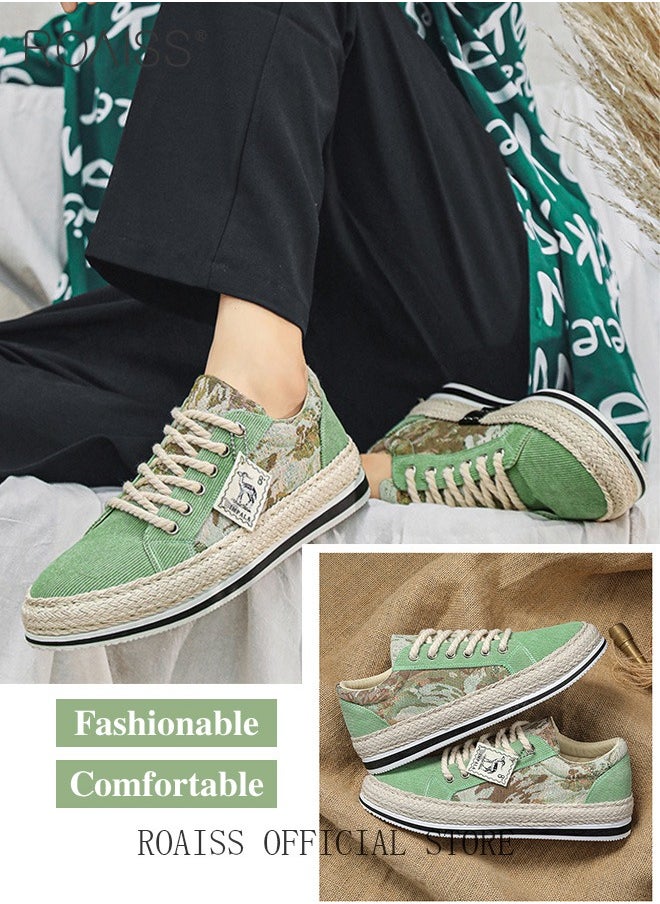 Men's Low Top Corduroy Fashion Casual Skate Shoes Stylish Canvas Lace-up Sneakers Colorblock Sneakers
