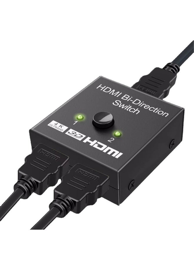 سيوسي محول ومقسم HDMI - محدد اتجاه ثنائي، 4K/3D/1080P، مخرج 1x2 و2x1، تبديل يدوي، متوافق مع PS3/PS4/Nintendo Switch/Xbox/مشغلات DVD - Image 1