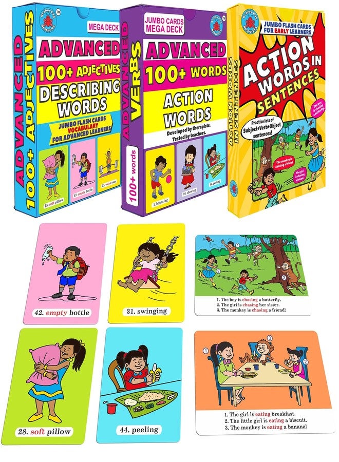 Brainy Bug Resources Advanced Vocabulary and Sentence Structure | 104 Adjectives, 104 Advanced Verbs, 30 Subject-Verb-Object Sentences | Learn English | Special Needs Kids - Image 1