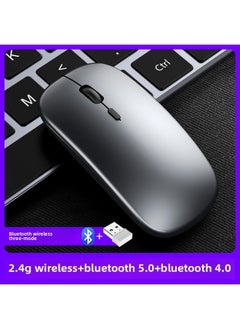 Wireless Mouse Charging Silent Bluetooth Dual-mode Home Office Laptop Desktop External Unlimited Mouse-Specifications:Technology Gray Bluetooth + Wireless Dual Template [rechargeable + Silent] + Wireless + Bluetooth