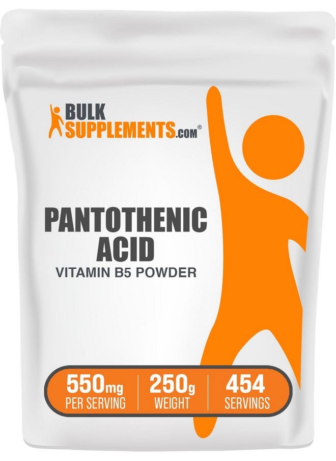 بالك سابلمنتس مسحوق فيتامين ب5 من BulkSupplements.com - على هيئة بانتوثينات الكالسيوم، فيتامينات ب5 - خالية من الجلوتين، 500 ملجم من حمض البانتوثنيك بفيتامين ب5 لكل وجبة، 250 جرام (8.8 أونصة) (عبوة من قطعة واحدة)  - Image 1