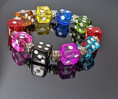 fiona Dice Bracelet, Casino Bracelet For Women, Bunco Bracelet Gift, Plastic Beaded Bracelet Multi Color 1 pc - Image 4