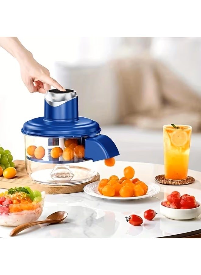 SILVER CREST Portable Electric Food Chopper, USB Rechargeable Mini Food Processor, 2L Capacity, Stainless Steel Blades, One-Touch Operation for Garlic, Vegetables, Fruits & Nuts, Blue - Image 1
