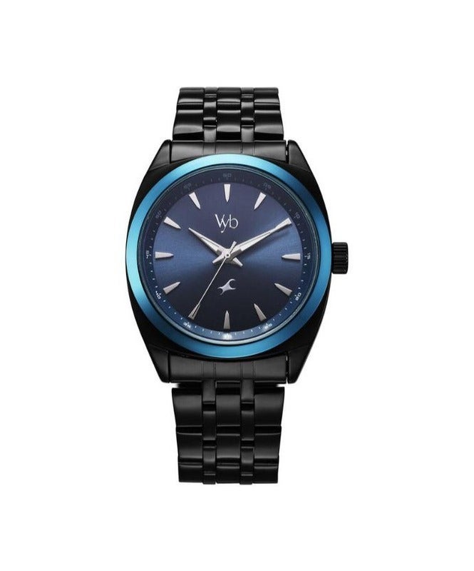 fastrack Vyb Arcane Fastrack By Titan Quartz Analog Blue Dial Black Color Metal Strap Watch For Men fv30007km02w - Image 1