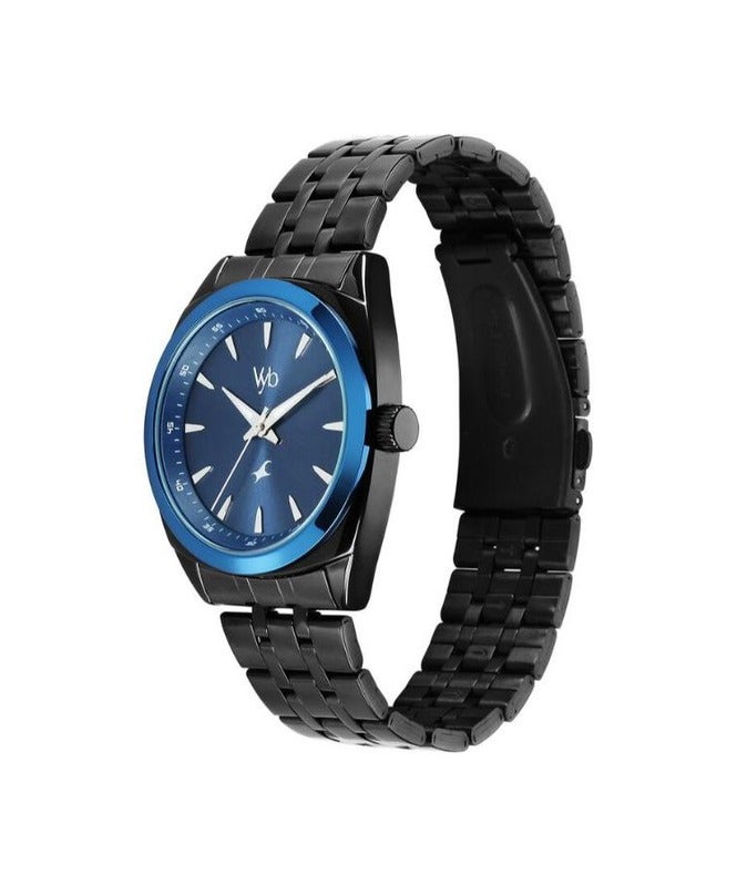 fastrack Vyb Arcane Fastrack By Titan Quartz Analog Blue Dial Black Color Metal Strap Watch For Men fv30007km02w - Image 3