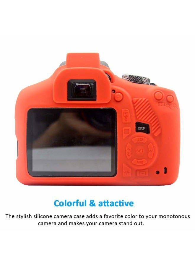 Easy Hood حافظة لكاميرا كانون EOS Rebel T6 T7، غطاء واقي من السيليكون الناعم المقاوم للخدش لكاميرا كانون EOS 1500D Rebel T7 / EOS 1300D Rebel T6 DSLR (أحمر) - Image 2