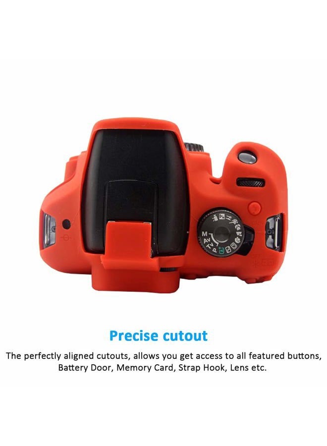Easy Hood حافظة لكاميرا كانون EOS Rebel T6 T7، غطاء واقي من السيليكون الناعم المقاوم للخدش لكاميرا كانون EOS 1500D Rebel T7 / EOS 1300D Rebel T6 DSLR (أحمر) - Image 5